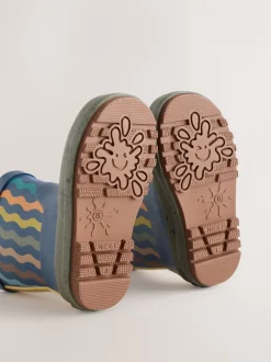 Next - Bottes de pluie à poignée Bleu marine rayé Clearance