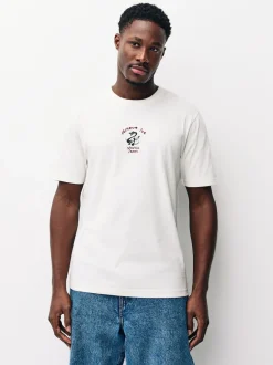 Next - Ajustement régulier - T-shirt Graphic Imprimé 3 Pack Bleu marine/Blanc Écru/Bleu canard Online