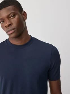 Next Bleu marine/blanc/noir - Lot de 3 t-shirts Muscle Fit Essential Sale