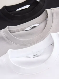 Next Bleu marine/blanc/pierre - Lot de 3 t-shirts épais doux au toucher Discount