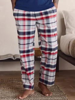 Next Bleu marine/gris - Ensemble pyjama tissé à carreaux à manches courtes Clearance