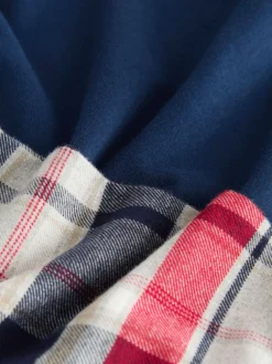 Next Bleu marine/gris - Ensemble pyjama tissé à carreaux à manches courtes Clearance