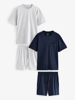 Next - Lot de 2 pyjamas courts en jersey Bleu marine/gris Online