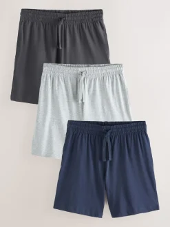 Next Bleu marine/gris - Pyjama en jersey Short 3 Lot Outlet