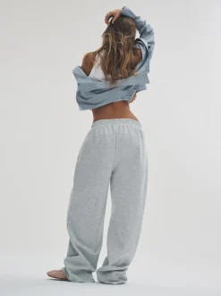 The Set Bleu marine/gris chiné - lot de 2 pantalons épais en jersey plissé sur le devant New