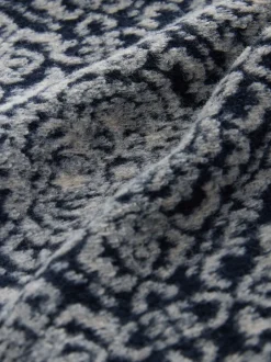 Next Bleu marine/gris imprimé - Polaire à col cheminée zippé New