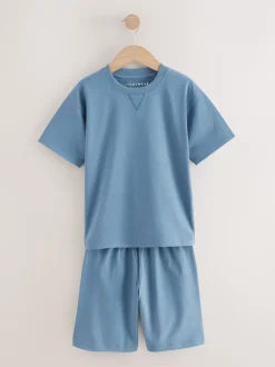 Next Bleu marine/gris uni - 100Pyjama court en coton % 2 Lot (3-16ans) Discount