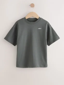 Next Bleu marine/gris/baie - Lot de 4 T-shirts à Manches courtes avec Logo Graphique sur la Poitrine (3-16ans) Discount