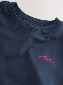 Next Bleu marine/gris/baie - Lot de 4 T-shirts à Manches courtes avec Logo Graphique sur la Poitrine (3-16ans) Discount