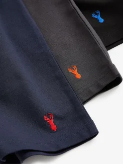 Next Bleu marine/gris/noir - Lot de 3 shorts Loopback doux au toucher Outlet