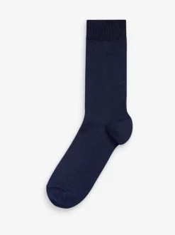 Next - Lot de 7 - Chaussettes riches en coton pour homme Bleu marine/gris/noir Hot