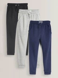 Next Bleu marine/gris/noir - Lot de 3 joggings en jersey doux coupe classique (3-16ans) Best