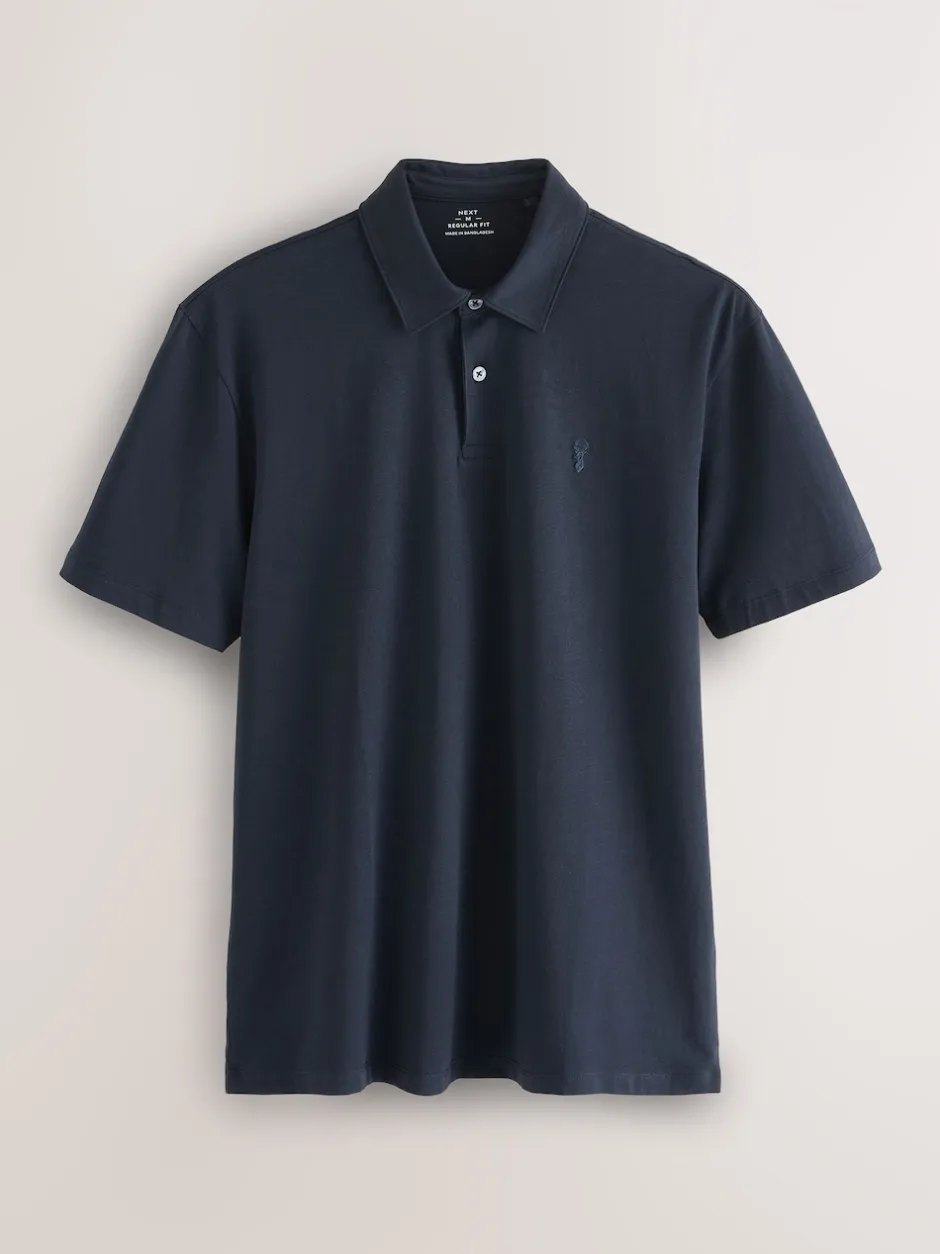 Next - Polo en jersey Manches courtes 3 Pack Bleu marine/gris/rose Best