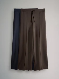 The Set Bleu Marine/Marron Chocolat - Lot de 2 Joggings Coupe droite en modal Hot