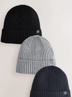 Next Bleu marine/noir - Lot de 3 bonnets en maille (1-16ans) Sale