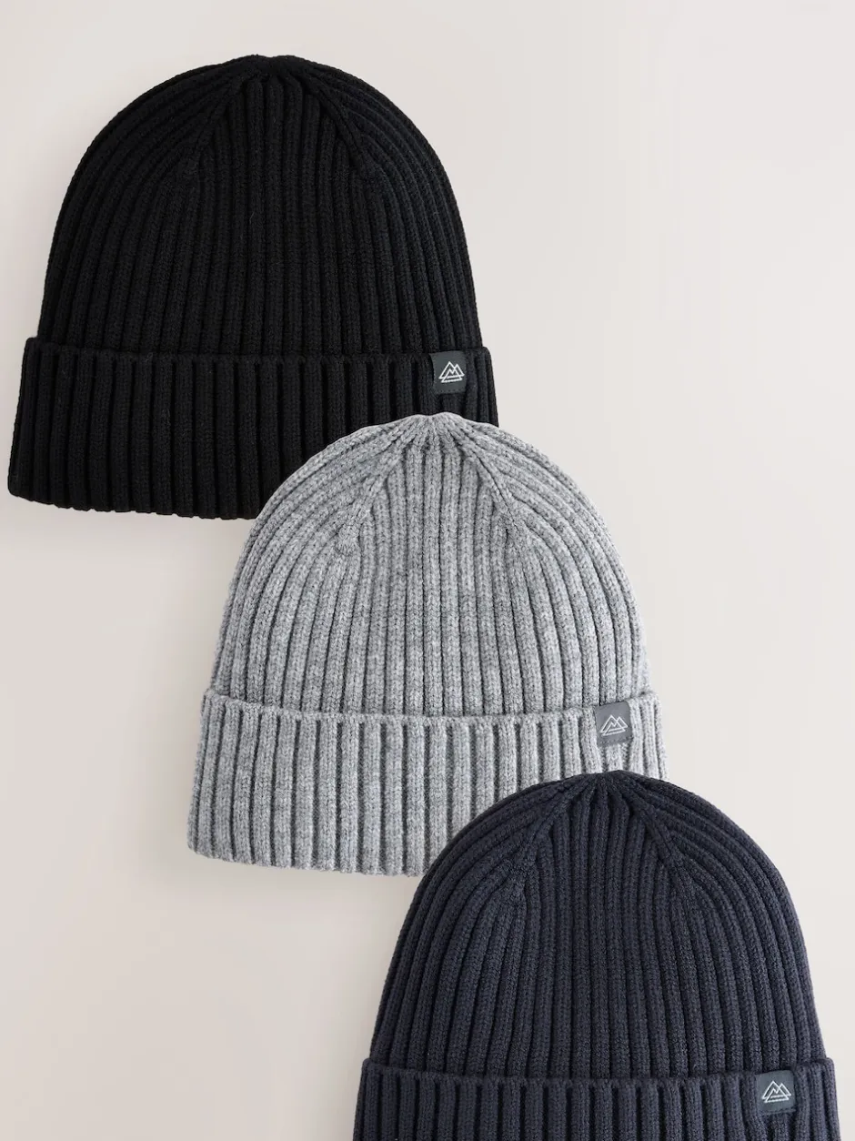 Next Bleu marine/noir - Lot de 3 bonnets en maille (1-16ans) Sale