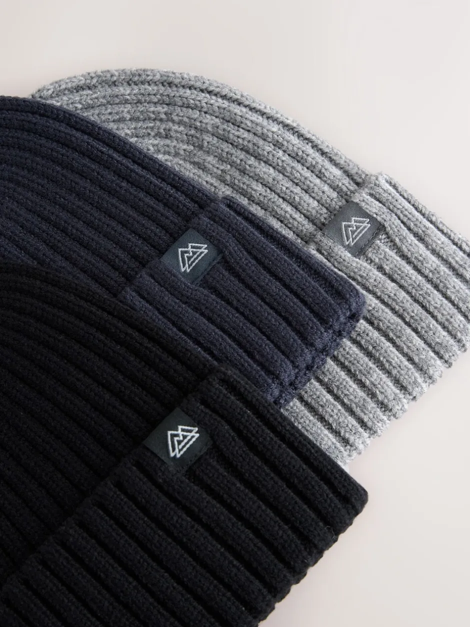 Next Bleu marine/noir - Lot de 3 bonnets en maille (1-16ans) Sale