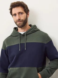 Next Bleu marine/vert kaki - Sweat à capuche à enfiler - Sweat-shirt color block Best