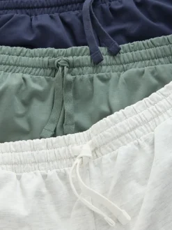 Next Bleu marine/vert/gris glace - Lot de 3 shorts Loopback doux au toucher Best