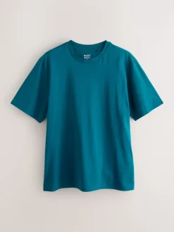 Next - Ajustement régulier - Lot de t-shirts essentiels en coton 6 Bleu marine/vert/rouge bordeaux/jaune/ardoise/bleu Hot