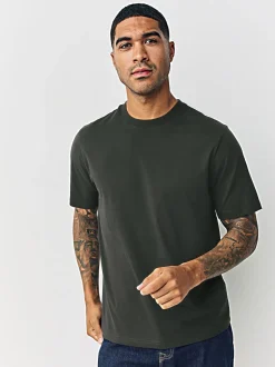 Next - Ajustement régulier - Lot de t-shirts essentiels en coton 6 Bleu marine/vert/rouge bordeaux/jaune/ardoise/bleu Hot