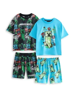 Vanilla Underground Bleu menthe - Pyjamas garçon 100% coton Minecraft à manches courtes Ensemble de 2 Online
