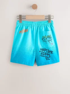 Next - Shorts de bain imprimés (3-16yrs) Bleu motif graffiti Clearance
