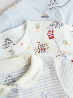 Next Bleu motif Londres - Combinaisons de nuit pour bébé 3 Pack (0-2ans) Sale