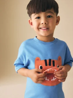 Next Bleu motif tigres - T-shirt interactif à manches courtes (3 mois à 7 ans) Outlet