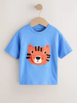 Next Bleu motif tigres - T-shirt interactif à manches courtes (3 mois à 7 ans) Outlet