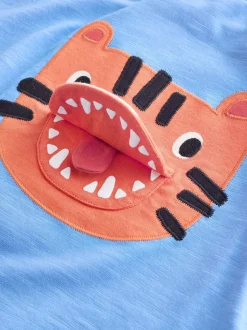 Next Bleu motif tigres - T-shirt interactif à manches courtes (3 mois à 7 ans) Outlet