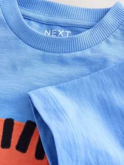 Next Bleu motif tigres - T-shirt interactif à manches courtes (3 mois à 7 ans) Outlet