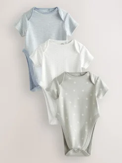 Next Bleu motif étoiles - Lot de 3 corps de dysplasie de la Hip Bébé Manches courtes