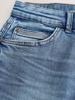 Next Bleu moyen - - extensible Denim Jeans Ajustement droit Sale