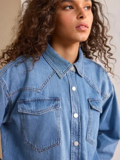 Next - Chemises oversize en Denim Bleu moyen Best