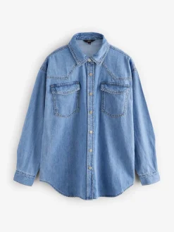 Next - Chemises oversize en Denim Bleu moyen Best