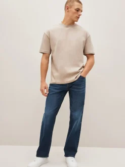 Next Bleu moyen - Coupe droite Essential Extensible Jeans Online