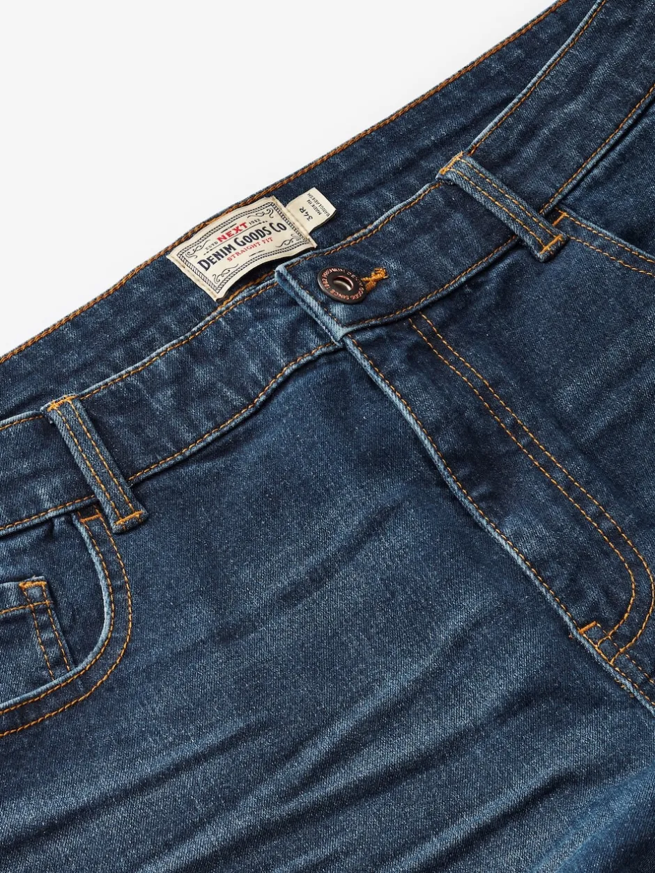 Next Bleu moyen - Coupe droite Essential Extensible Jeans Online