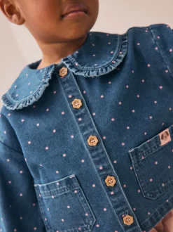 Next Bleu moyen - Ensemble chemise Denim et Pantalons à Carreaux (3mois-7ans) Outlet