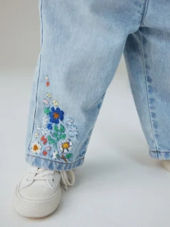 Next Bleu moyen - Jean brodé fleuri (3mois-7ans) Online
