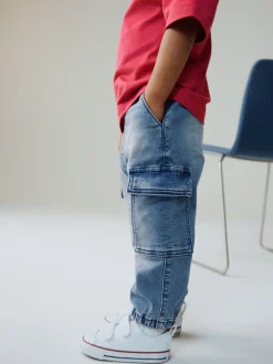 Next Bleu moyen - Jean cargo large extensible confortable (3mois -7ans) Discount