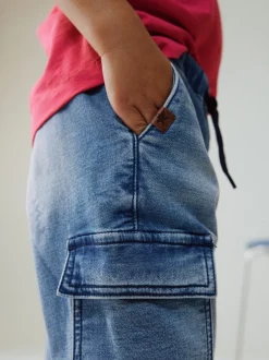 Next Bleu moyen - Jean cargo large extensible confortable (3mois -7ans) Discount