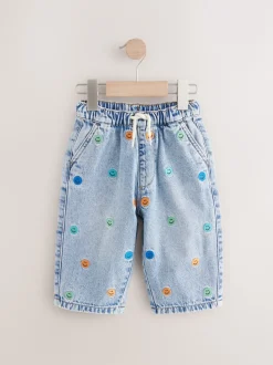 Next Bleu moyen - Jean en denim brodé 100 % coton (3mois-7ans) Discount