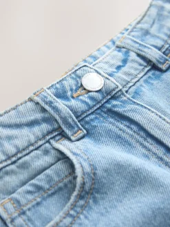 Next Bleu moyen - Jean Jambe large Fleuri (3-16ans)