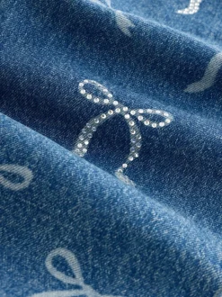 Next Bleu moyen - Jean orné d’un large imprimé fleuri (3-16ans) Coupe ballon Outlet