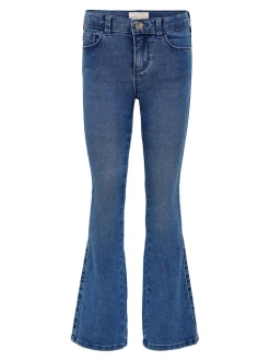 ONLY KIDS Bleu moyen - Jeans de jambe évasée avec taille ajustable Outlet