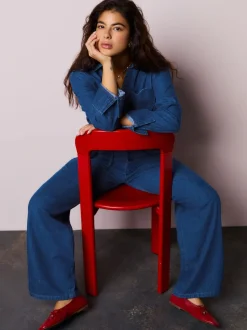 Next Bleu moyen - Joggings jambe large avec poche cœur Outlet