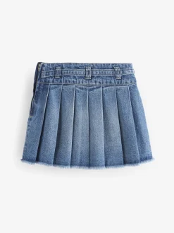 Next Bleu moyen - Jupe plissée en jean (3-16ans) Discount
