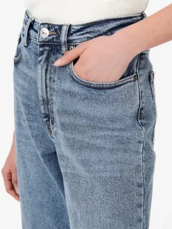 ONLY Bleu moyen - Taille haute Ample 100% Coton Jeans Sale