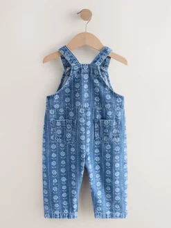 Next Bleu moyen - Salopettes Fleuri Imprimé (3mois-7ans) Outlet